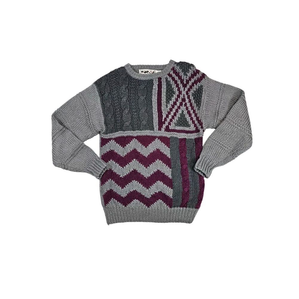 Vintage Forum Chunky Knit Mens Medium Acrylic Pullover Sweater 80s 90s